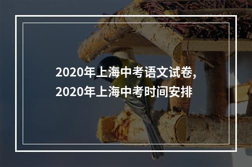 2020年上海中考语文试卷,2020年上海中考时间安排