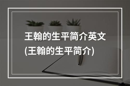 王翰的生平简介英文(王翰的生平简介)