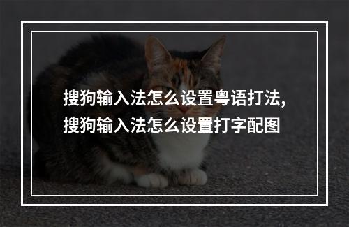 搜狗输入法怎么设置粤语打法,搜狗输入法怎么设置打字配图