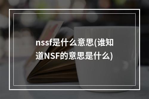 nssf是什么意思(谁知道NSF的意思是什么)
