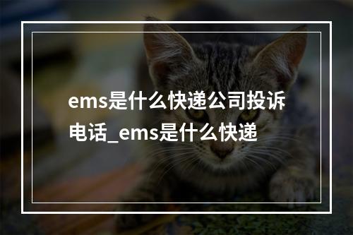 ems是什么快递公司投诉电话_ems是什么快递