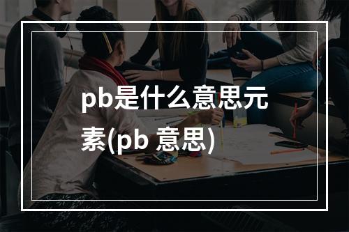 pb是什么意思元素(pb 意思)